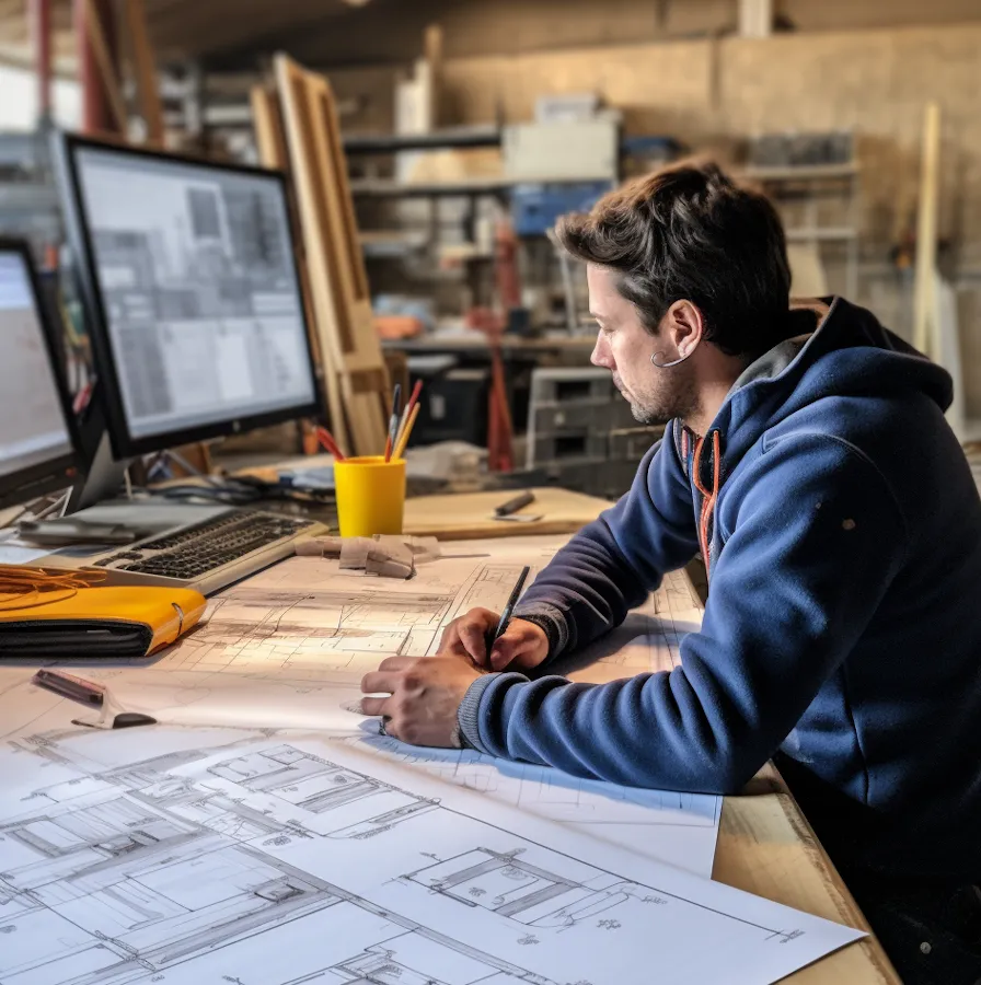 Site superintendent reviewing a punch list on a tablet.